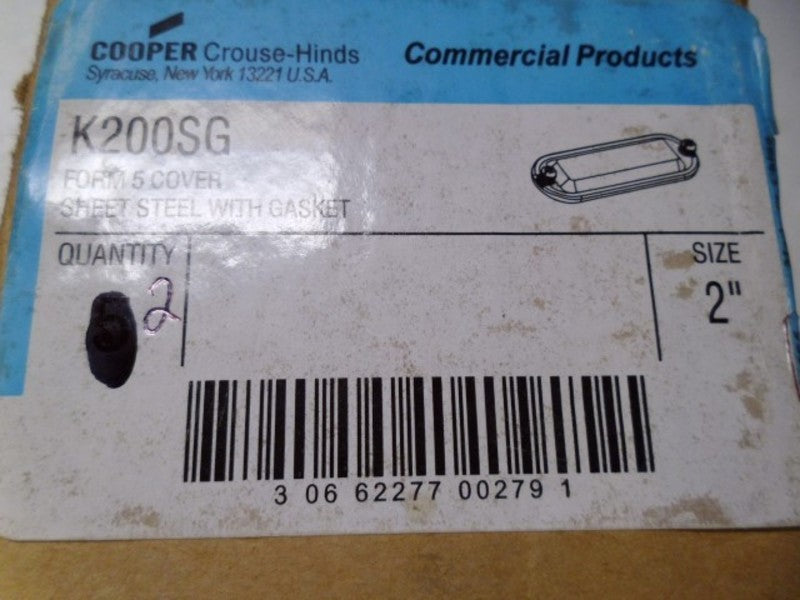LOT OF 2 CROUSE-HINDS K200SG SHEET STEEL WITH GASKET COVER *NEW IN BOX*