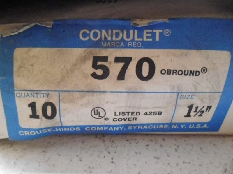 LOT OF 10 CROUSE-HINDS 570 1-1/2" COVER *NEW IN BOX*