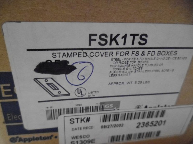 LOT OF 6 EGS FSK1TS COVER FOR FS & FD BOXES *NEW IN BOX*