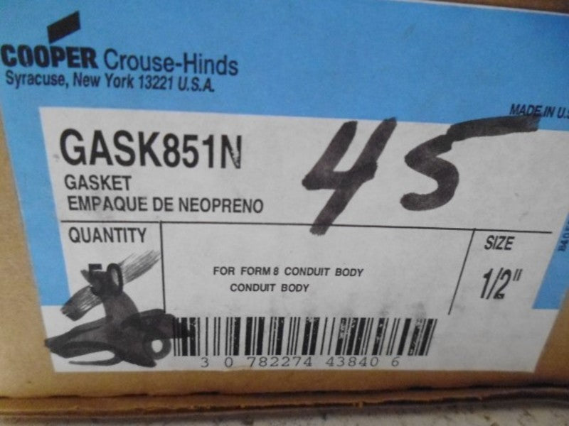 LOT OF 45 CROUSE-HINDS GASK851N GASKET FOR CONDUIT BODY *NEW IN BOX*