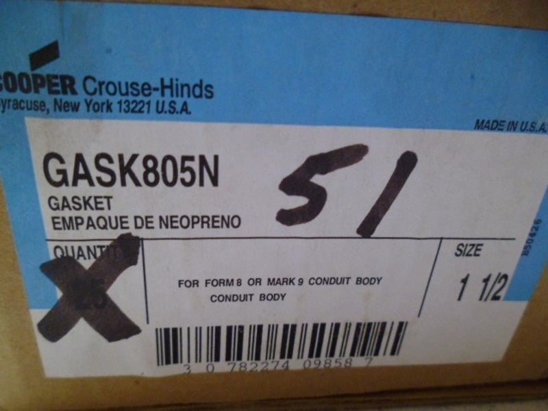 LOT OF 51 CROUSE-HINDS GASK805N GASKET FOR CONDUIT BODY *NEW IN BOX*