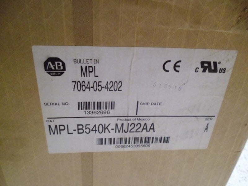 ALLEN BRADLEY MPL-B540K-MJ22AA SER. A AC SERVO MOTOR * FACTORY SEALED *
