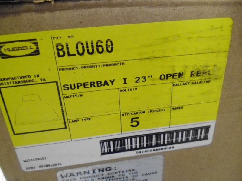 LOT OF 5 HUBBELL BL0U60 SUPERBWAY I 23" OPEN REFL *NEW IN BOX*