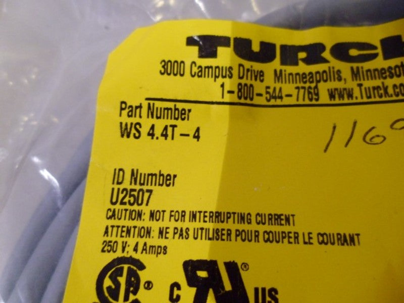 TURCK WS 4.4T-4 CORDSET U2507 * NEW IN FACTORY BAG *