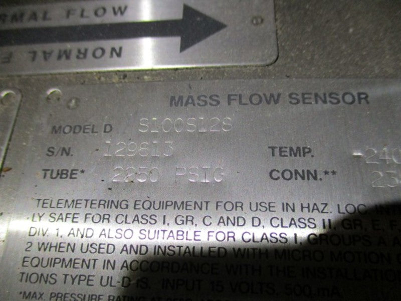 MICROMOTION DS100S128 MASS FLOW SENSOR METER TYPE 5 w/ HOUSING * NEW IN BOX *