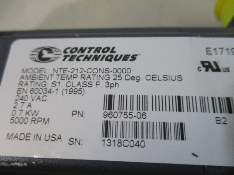 CONTROL TECHNIQUES NTE-212-CONS-0000 SERVO MOTOR 960755-06 * NEW NO BOX *