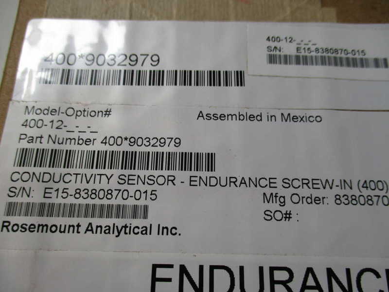 ROSEMOUNT ENDURANCE 400*9032979 CONDUCTIVITY SENSOR * FACTORY SEALED *