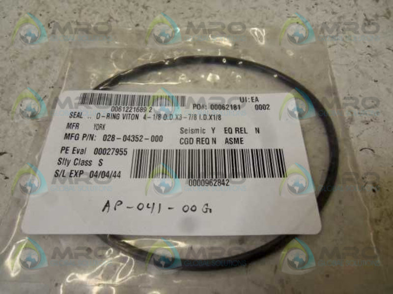 YORK 028 04352 000 O-RING * NEW IN FACTORY BAG *