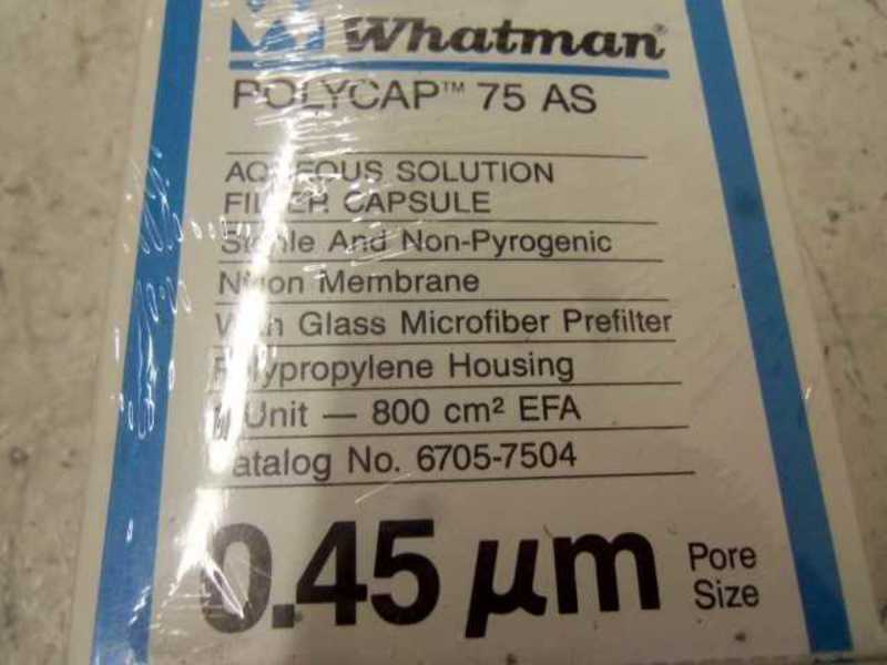WHATMAN 6705-7504 POLYCAP 75 AS FILTER CAPSULE 800cm? * FACTORY SEALED *