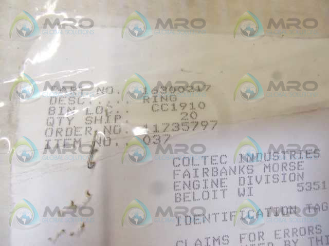 LOT OF 10 COLTEC 16300217 RING *NEW IN BOX*