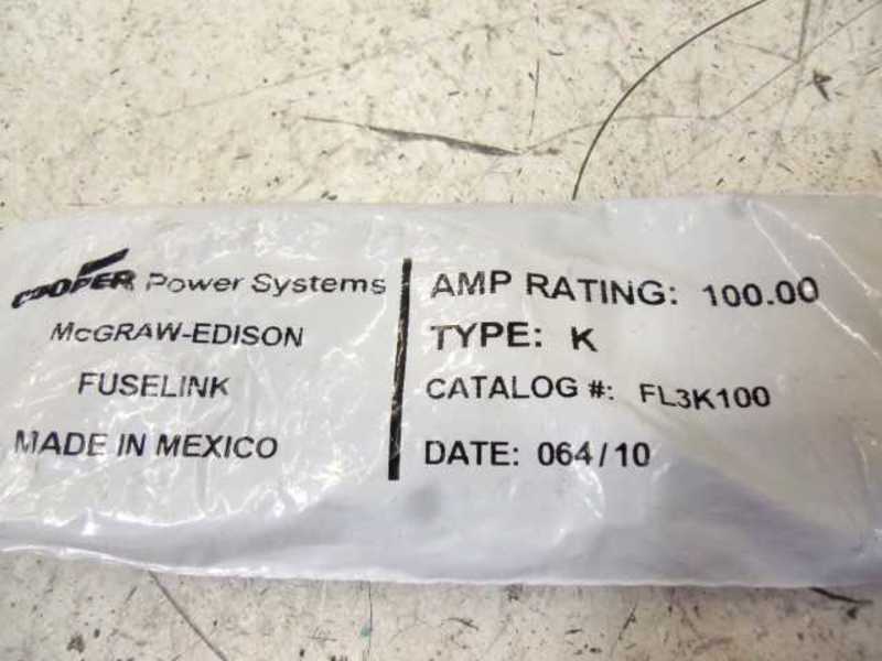 COOPER FL3K100 * NEW IN FACTORY BAG *