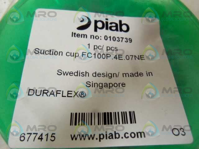 PIAB FC100P.4E.07NE SUCTION CUP * NEW IN FACTORY BAG *