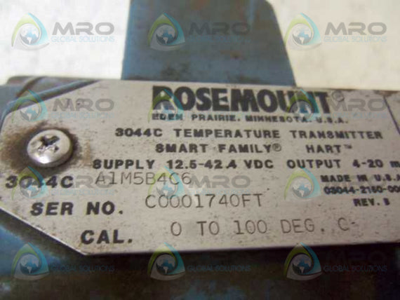 ROSEMOUNT 3044C A1M5B4C6 TEMPERATURE TRANSMITTER * USED *