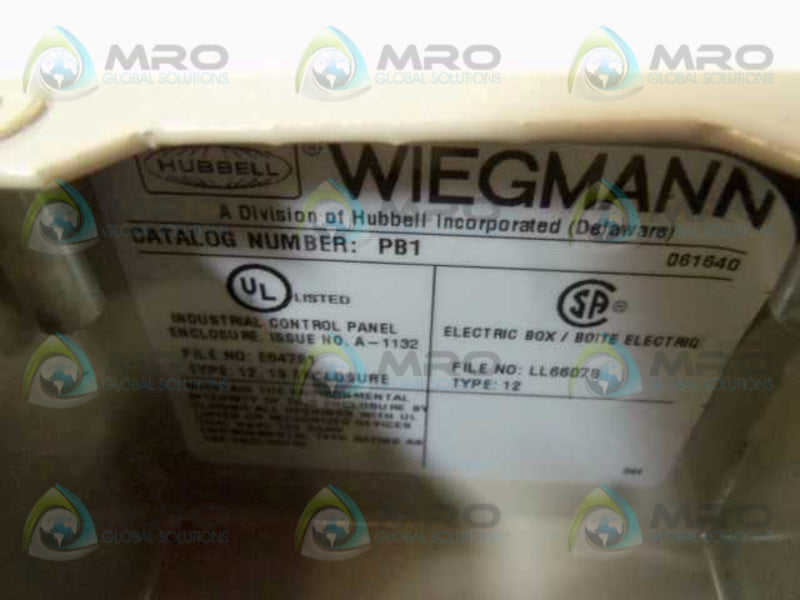 WIEGMANN PB1 PUSHBUTTON ENCLOSURE * NEW NO BOX *