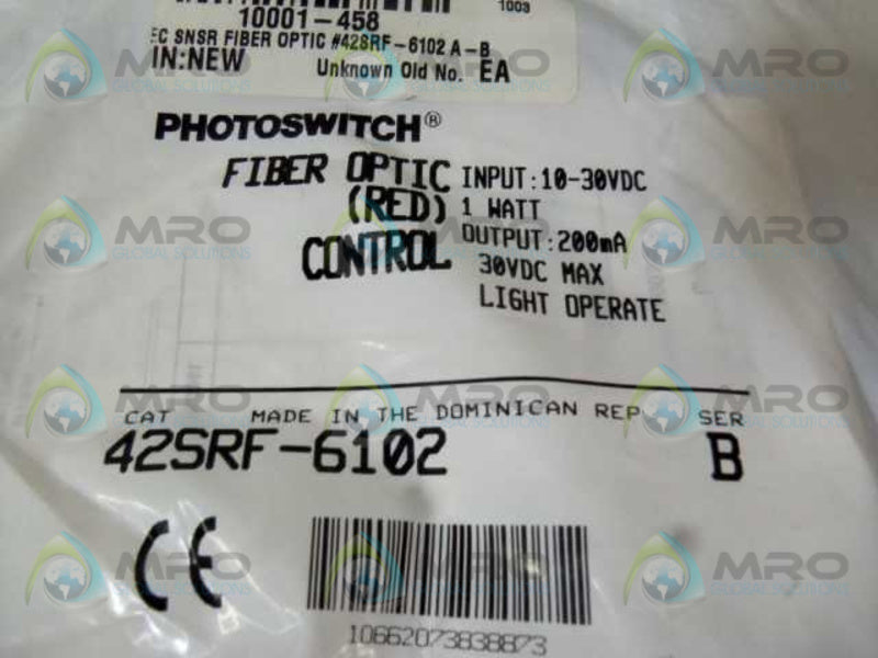 ALLEN BRADLEY 42SRF-6102 SER. B FIBER OPTIC PHOTOSWITCH * NEW IN FACTORY BAG *
