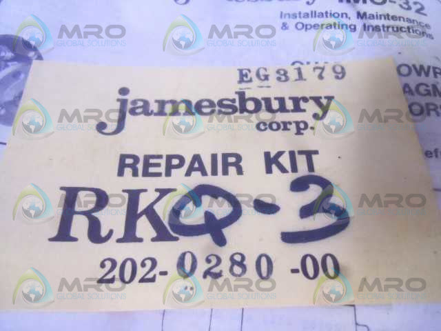 JAMESBURY RKQ-3 REPAIR KIT * NEW IN FACTORY BAG *