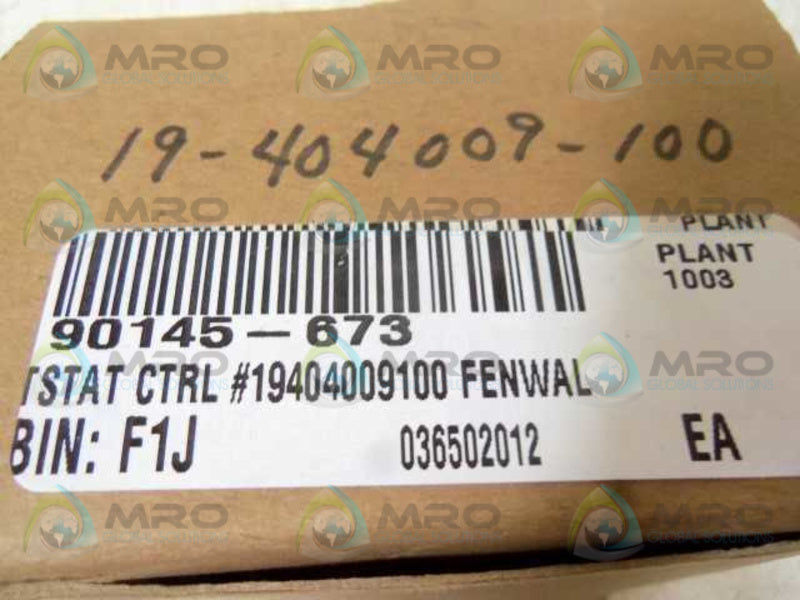 FENWAL 19404009100 THERMOSTAT CONTROL  NSMP