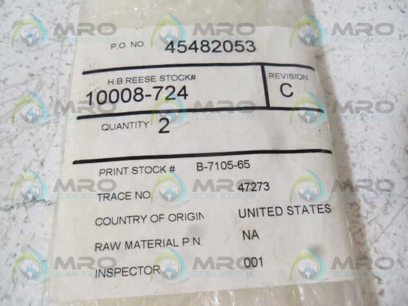 H.B. REESE 10008-724 B-7105-65 REV. C  NSNP