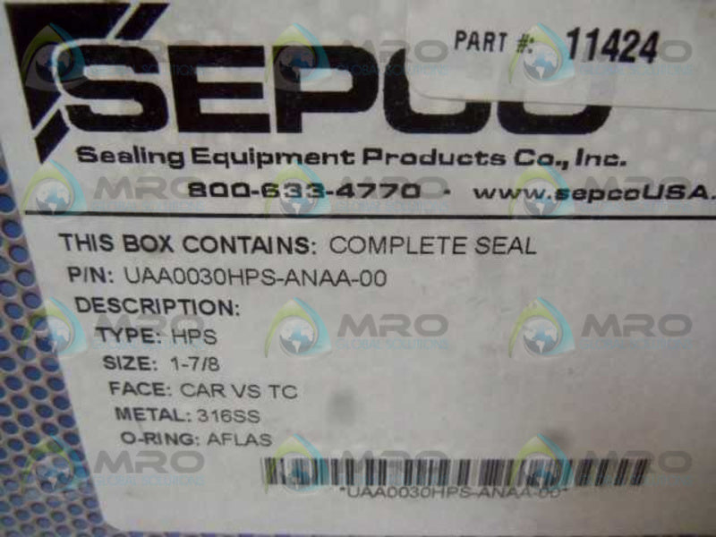 SEPCO UAA0030HPS-ANAA-00 MECHANICAL SEAL  NSMP