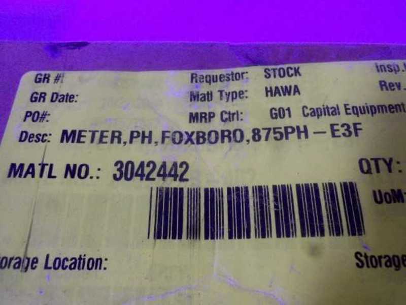 FOXBORO 875PH-E3F METER  NSMP