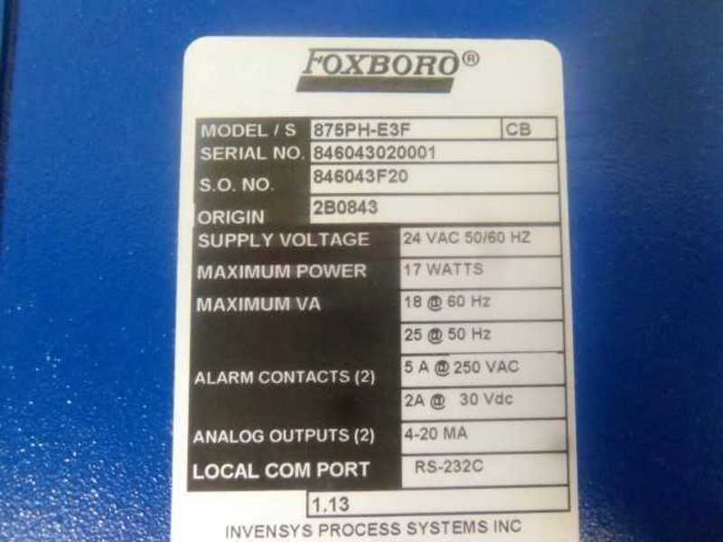 FOXBORO 875PH-E3F METER  NSMP