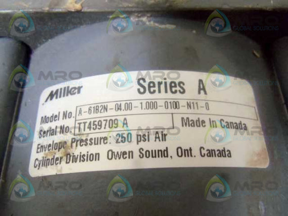 MILLER A-61B2N-04.00-1.000-0100-N11-0 AIR CYLINDER * USED *