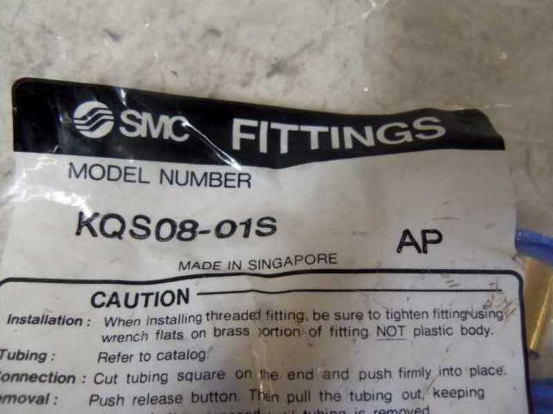LOT OF 10 SMC KQS08-01S CONNECTOR * NEW IN FACTORY BAG *