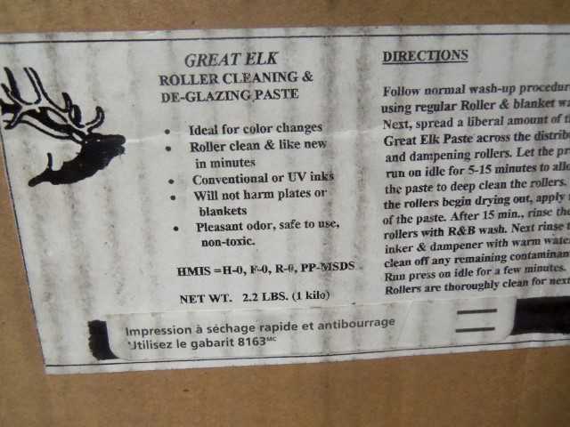 LOT OF 8 GREAT ELK 8163 ROLLER CLEANING AND DE-GLAZING PASTE *NEW IN BOX*