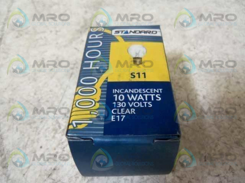 LOT OF 6 STANDARD 10S11/CL/1M/E17/130V/STD INCADESCENT 50143 *NEW IN BOX*