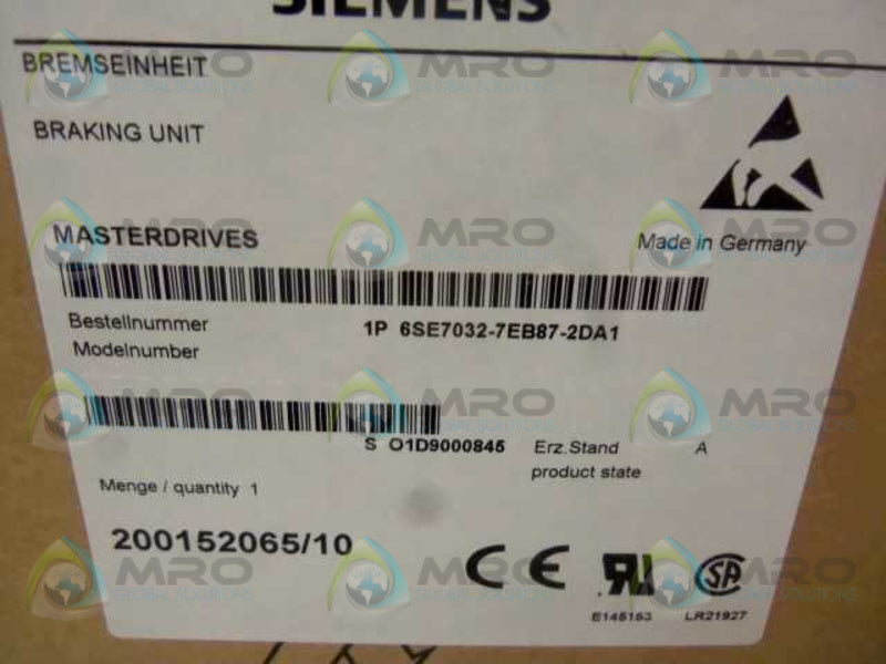 SIEMENS 6SE7032-7EB87-2DA1 SIMOVERT BRAKING UNIT 200155684 * NEW IN BOX *