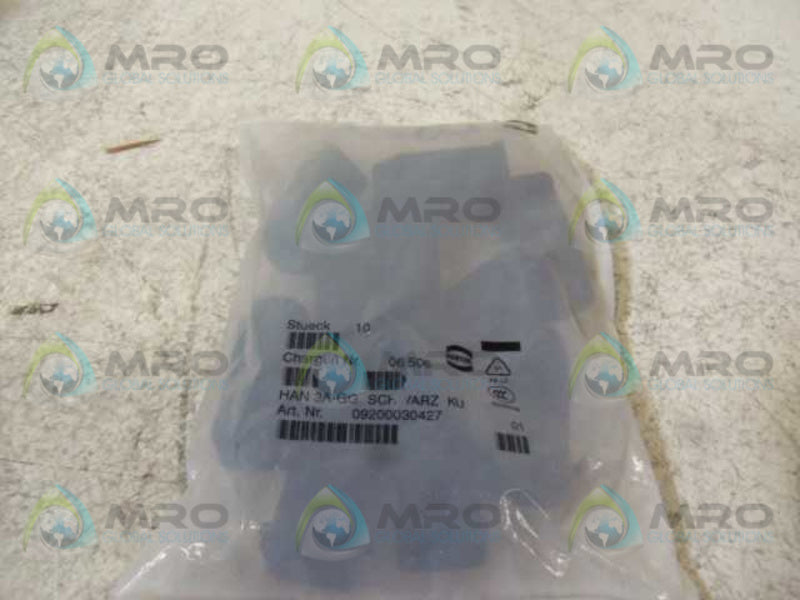LOT OF 10 HARTING HAN 3A-GG SCHWARZ KU 09200030427 *NEW IN FACTORY BAG*