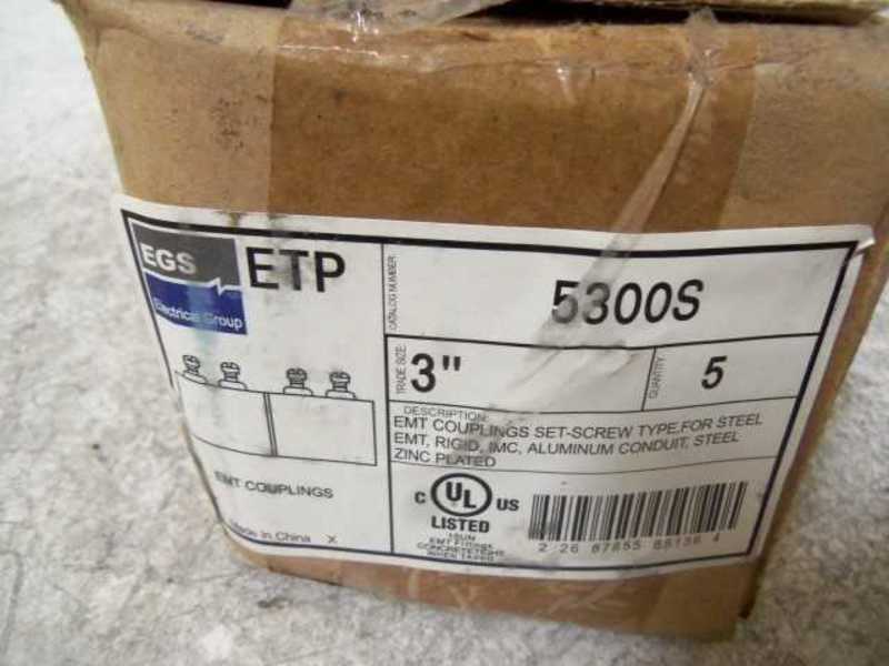 LOT OF 5 EGS 5300S 3" STEEL COUPLING *NEW IN BOX*