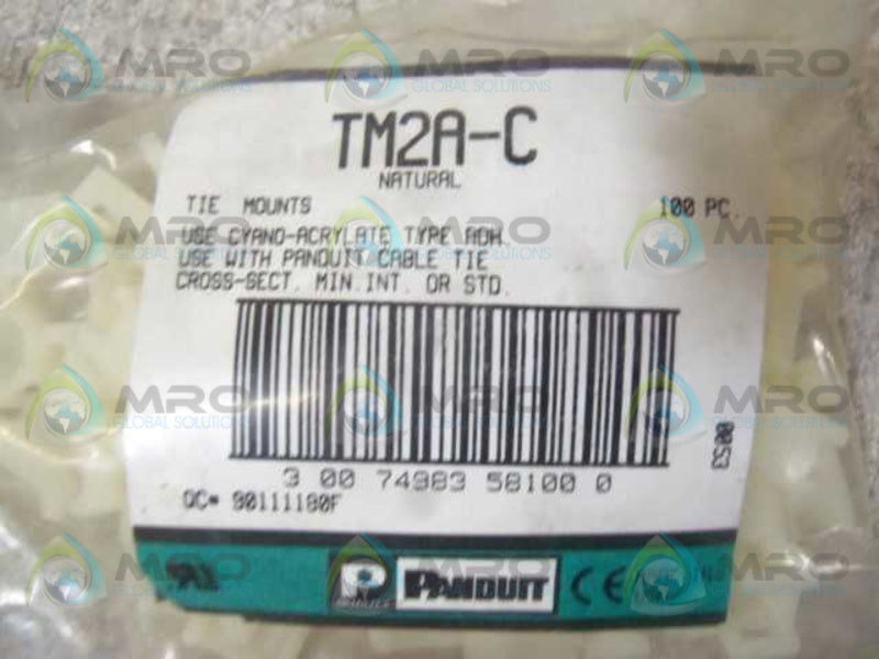 LOT OF 100 PANDUIT TM2A-C TIE MOUNTS *NEW IN FACTORY BAG*