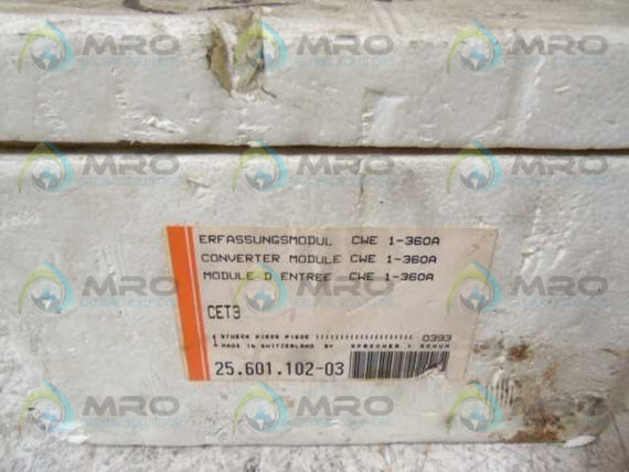SPRECHER+SCHUH CET3 CWE 1-360A 25.601.102-03 * NEW IN BOX *