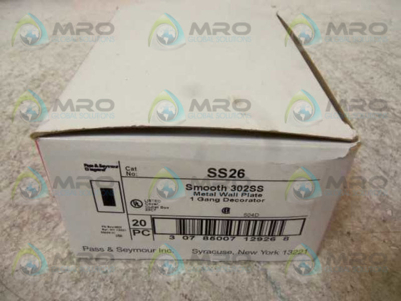 LOT OF 19 PASS & SEYMOUR SS26 SMOOTH 302SS METAL WALL PLATE *NEW IN BOX*