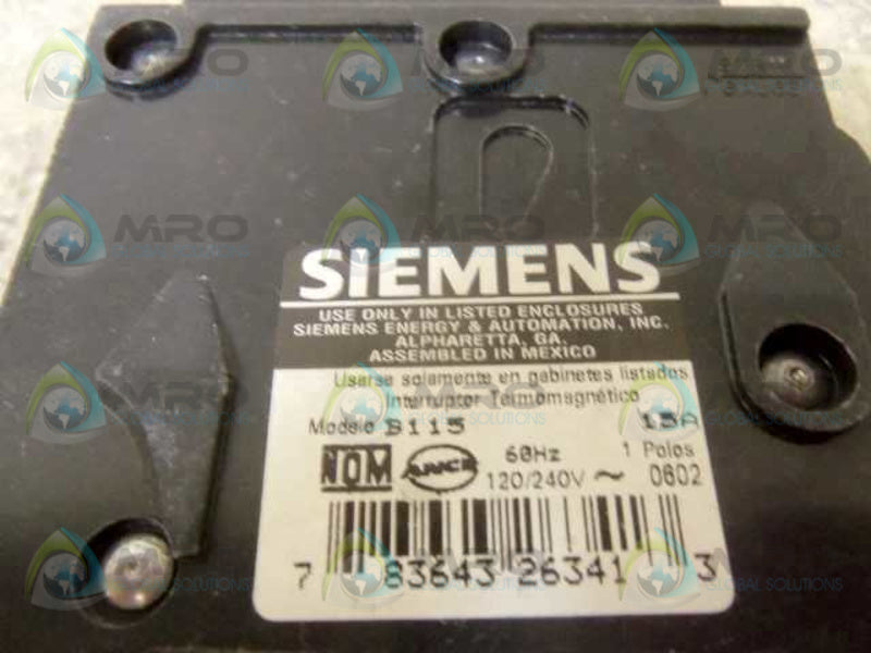 LOT OF 10 SIEMENS B115 CIRCUIT BREAKER 15A *NEW IN BOX*