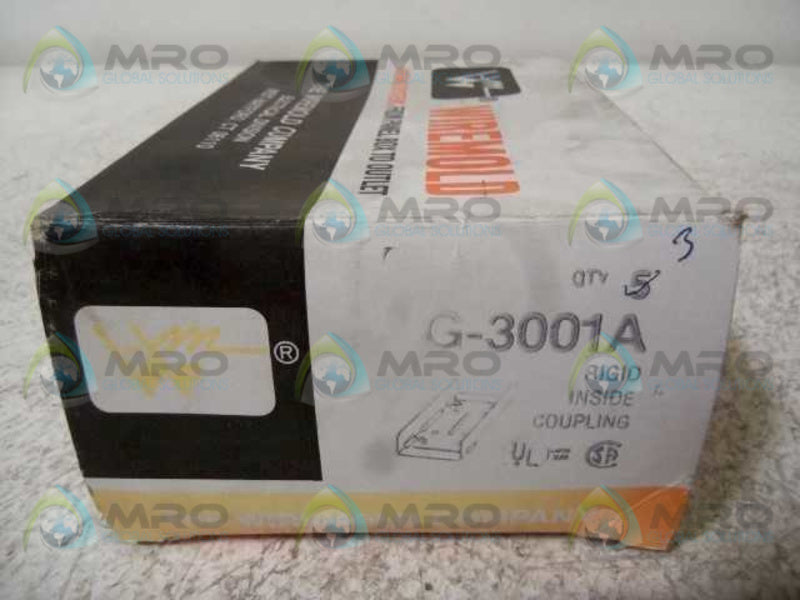 LOT OF 3 WIREMOLD G-3001A RIGID INSIDE COUPLING *NEW IN BOX*