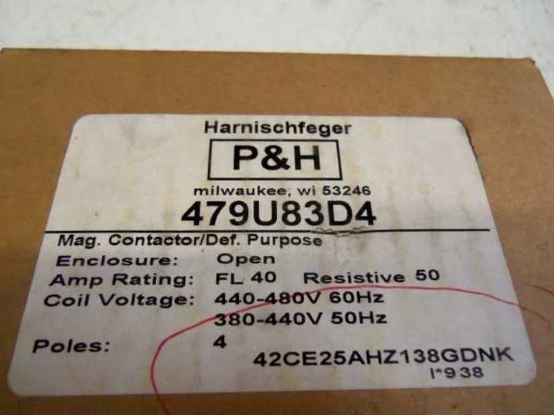 HARNISCHFEGER P&H 479U83D4 MAGNETIC CONTACTOR  NSMP