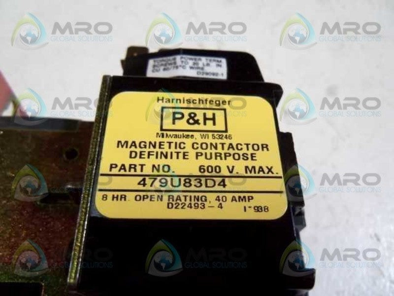 HARNISCHFEGER P&H 479U83D4 MAGNETIC CONTACTOR  NSMP