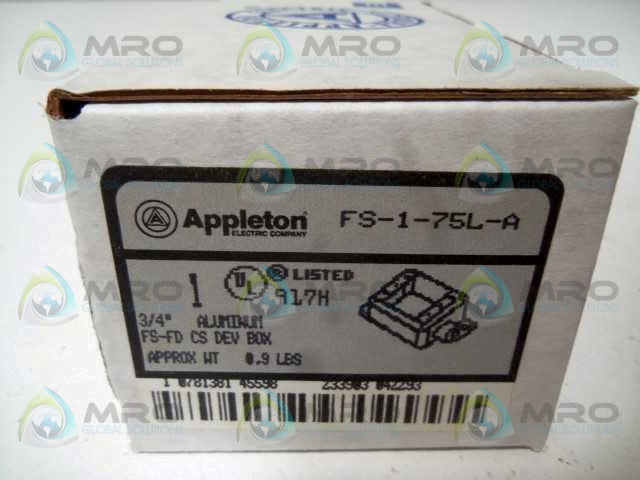 LOT OF 10 APPLETON FS-1-75L-A 3/4" MOUNTING BOX *NEW IN BOX*