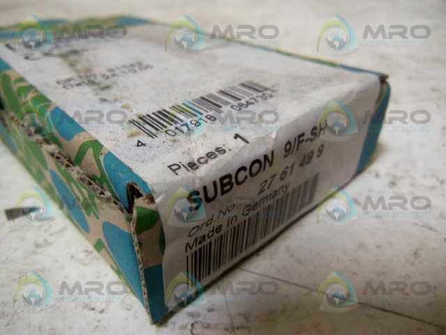 PHOENIX CONTACT SUBCON 9/F-SH CONNECTOR 27 61 49 9 * FACTORY SEALED *