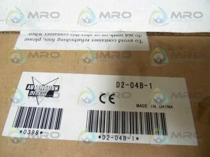 AUTOMATION DIRECT D2-04B-1 4-SLOT BASE * FACTORY SEALED *