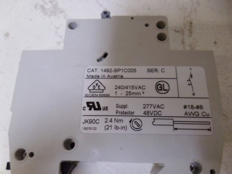 LOT OF 10 ALLEN BRADLEY 1492-SP1C005 SER. C CIRCUIT BREAKER 0.5A *NEW IN BOX*
