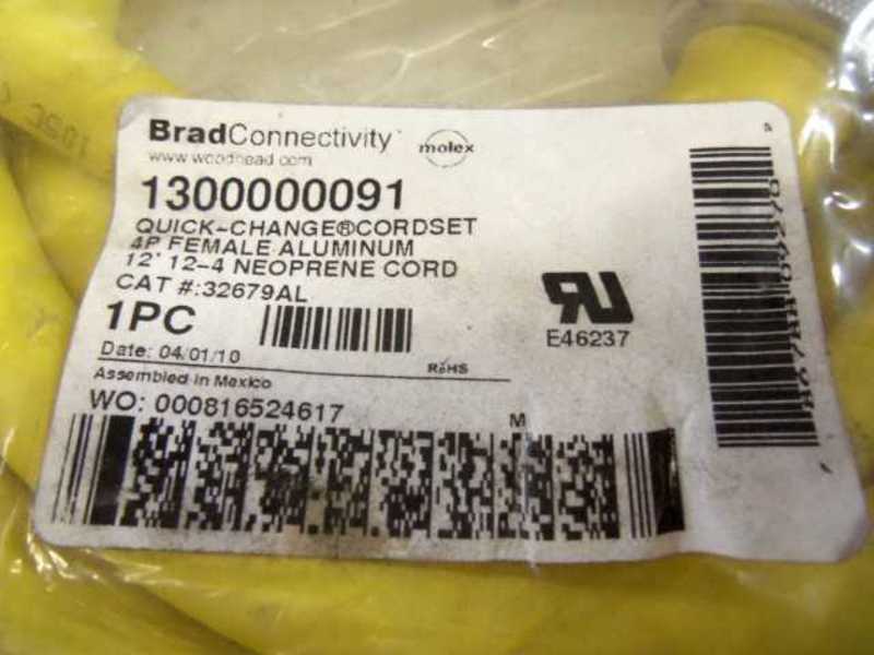 BRAD CONNECTIVITY 1300000091 CORDSET 32679AL  NSMP