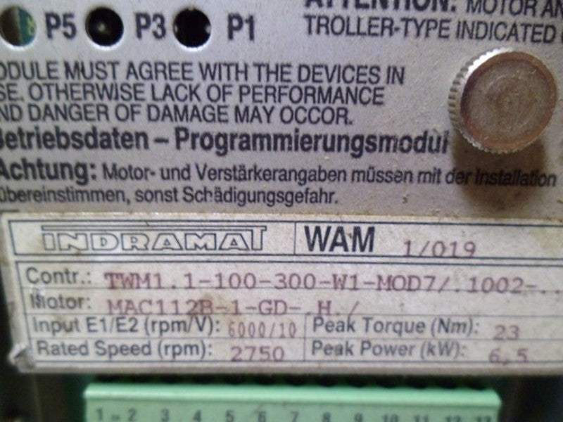 INDRAMAT TVM2.1-050-220/300-W1/115/220 SERVO MOTOR  UNMP