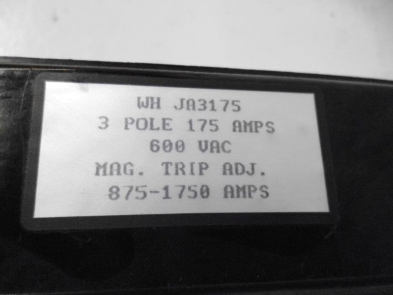WESTINGHOUSE JA3175 CIRCUIT BREAKER 175A (RECONDITIONED)  UNMP