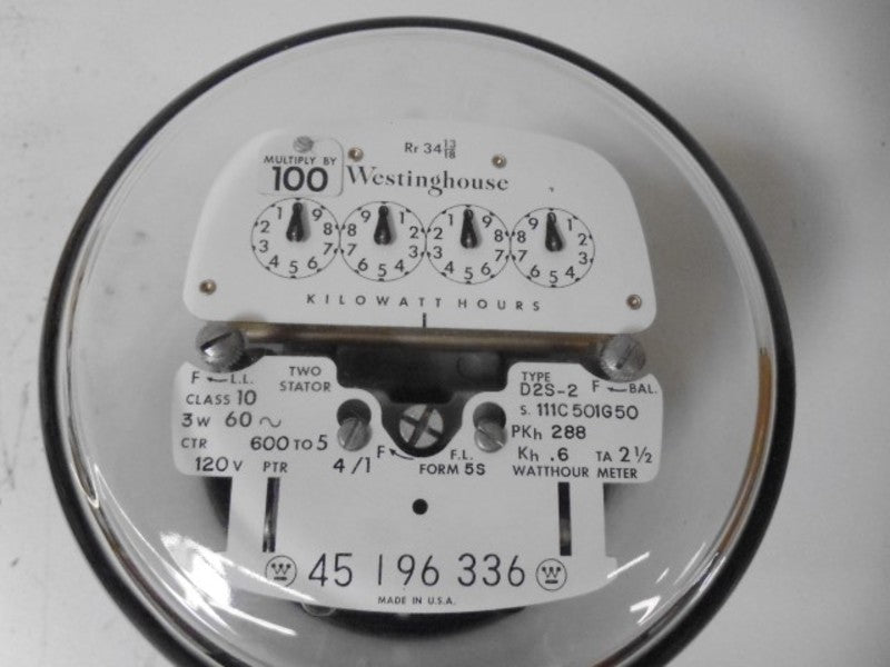 WESTINGHOUSE D2S-2 111C501G50 DETACHABLE WATTHOUR METER  NSMP