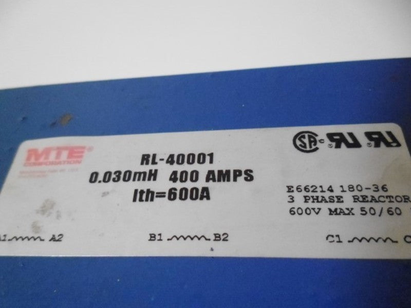 MTE CORPORATION RL-40001 0.030mH 400A TRANSFORMERS  UNMP