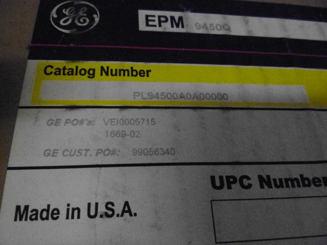 GENERAL ELECTRIC PL94500A0A00000 POWER QUALITY METER EPM 9450 * NEW IN BOX *