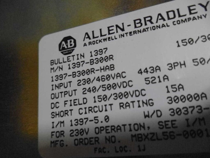 ALLEN BRADLEY 1397-B300R-HAB NSMP